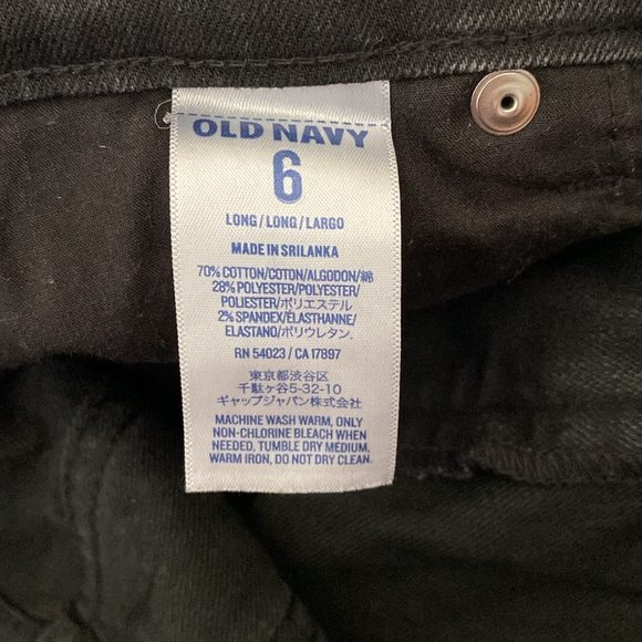 Old Navy The Flirt Black Jeans Size 6 Long Frayed Hem - Picture 7 of 7
